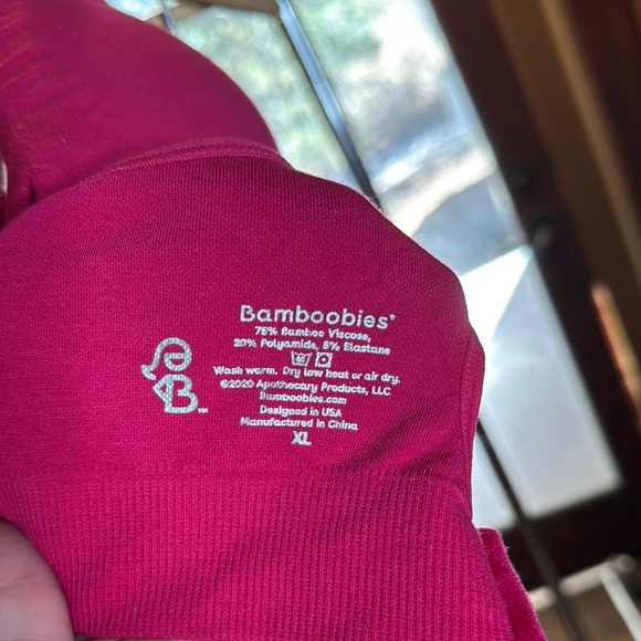 Bamboobies Yoga Nursing Bra Fuchsia Size XL - Picture 10 of 11